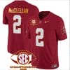 Jase McClellan Jersey #2 Alabama Crimson SEC Championship 2023 Patch Vapor Gold Football Crimson