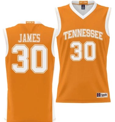 Josiah Jordan James Jersey #30 Tennessee Volunteers NIL College Basketball Lightweight Orange