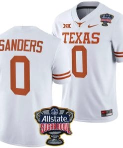 JaTavion Sanders Jersey #0 Texas Longhorns Allstate Sugar Bowl Patch 2024 College Football White