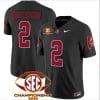 Jase McClellan Jersey #2 Alabama Crimson SEC Championship 2023 Patch Vapor Limited Football Black