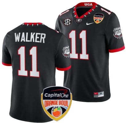 Jalon Walker Jersey #11 Georgia Bulldogs Orange Bowl Patch 2023 College Football Black 8 Jalon Walker Jersey #11 Georgia Bulldogs Orange Bowl Patch 2023 College Football Black