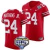 Jermaine Mathews Jr Jersey #24 Ohio State Buckeyes Cotton Bowl Patch 2023 Football Scarlet