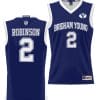 Jaxson Robinson Jersey #2 BYU Cougars NIL College Basketball Jersey Lightweight Navy