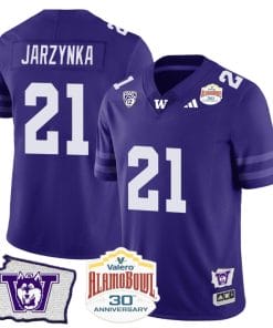 Joe Jarzynka Jersey #21 Washington Huskies Alamo Bowl Patch Football Purple