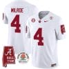 Jalen Milroe Jersey #4 Alabama Crimson Rose Bowl Patch Football White