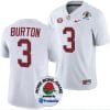 Jermaine Burton Jersey #3 Alabama Crimson Tide Rose Bowl Game 2024 Patch College Football Playoff White 4 Jermaine Burton Jersey #3 Alabama Crimson Tide Rose Bowl Game 2024 Patch College Football Playoff White