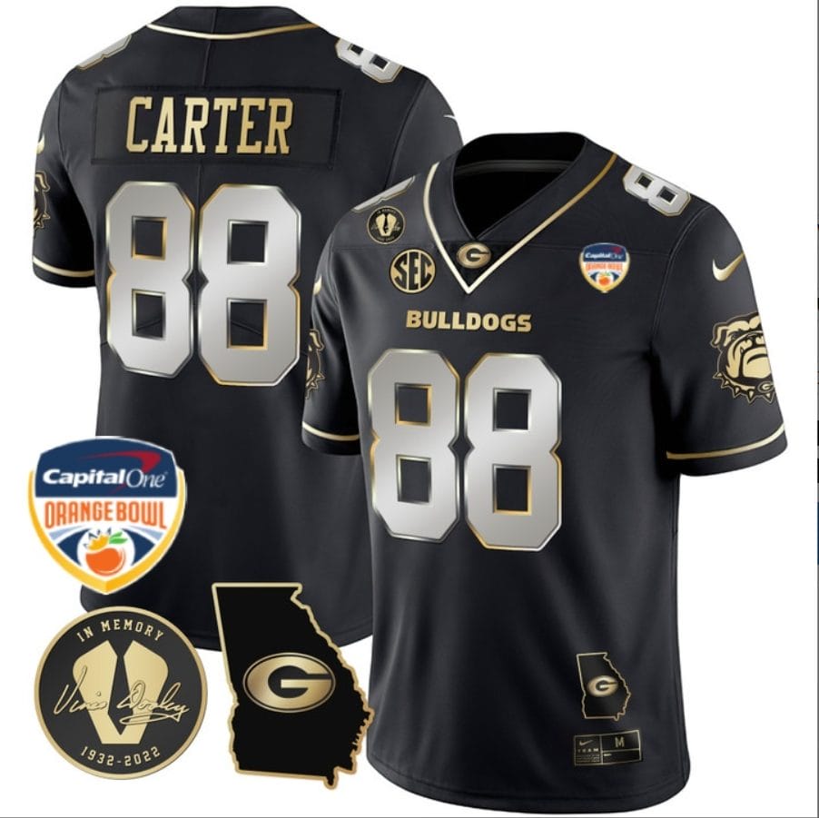Jalen Carter Jersey #88 Georgia Bulldogs Vapor Limited Orange Bowl Patch Black Limited 1 Jalen Carter Jersey #88 Georgia Bulldogs Vapor Limited Orange Bowl Patch Black Limited