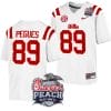 JJ Pegues Jersey #89 Ole Miss Rebels Peach Bowl Patch 2024 College Football White