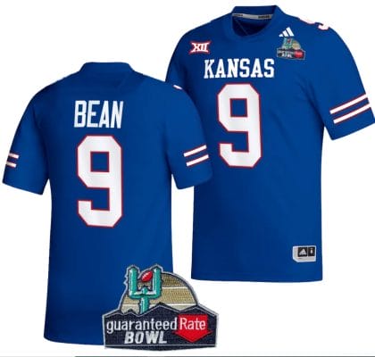 Jason Bean Jersey #9 Kansas Jayhawks 2023 Guaranteed Rate Bowl Champs Football Royal 8 Jason Bean Jersey #9 Kansas Jayhawks 2023 Guaranteed Rate Bowl Champs Football Royal