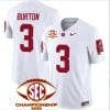 Jermaine Burton Jersey #3 Alabama Crimson SEC Championship 2023 Patch Vapor Limited Football White 5 Jermaine Burton Jersey #3 Alabama Crimson SEC Championship 2023 Patch Vapor Limited Football White
