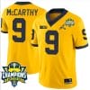 JJ McCarthy Jersey #9 Michigan Wolverines 2023 Big Ten Back to Back Champions Patch Stitched Maize