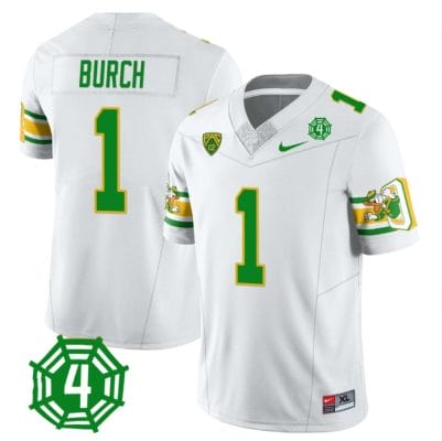 Jordan Burch Jersey #1 Oregon Ducks Honor Spencer Webb Patch Football White 8 Jordan Burch Jersey #1 Oregon Ducks Honor Spencer Webb Patch Football White