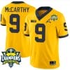JJ McCarthy Jersey #9 Michigan Wolverines 2023 Big Ten Champions Patch Stitched Maize