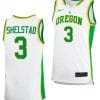 Jackson Shelstad Jersey #3 Oregon Ducks 2023-24 College Basketball uniform White