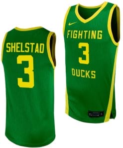 Jackson Shelstad Jersey #3 Oregon Ducks Replica College Basketball uniform Green