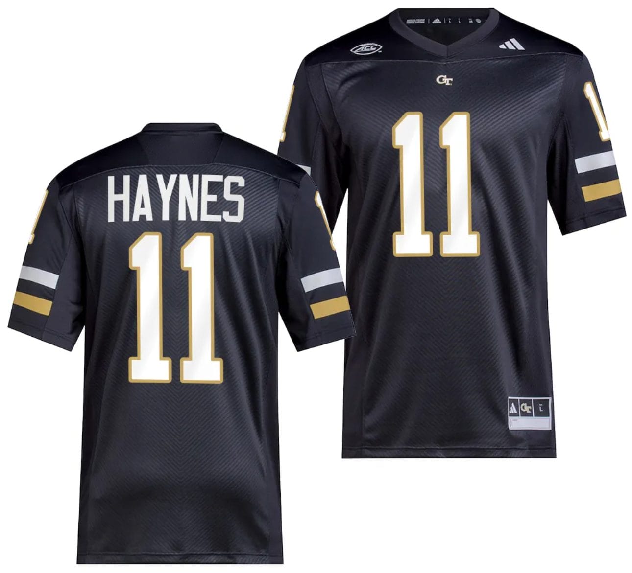 Jamal Haynes Jersey #11 Georgia Tech Yellow Jackets 2023 Premier Football Uniform Black 1 Jamal Haynes Jersey #11 Georgia Tech Yellow Jackets 2023 Premier Football Uniform Black
