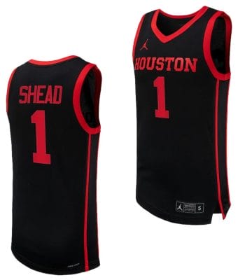 Jamal Shead Jersey #1 Houston Cougars Basketball Replica uniform Black