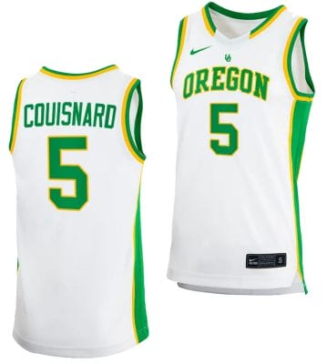 Jermaine Couisnard Jersey #5 Oregon Ducks 2023-24 College Basketball uniform White
