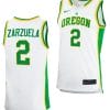 Jesse Zarzuela Jersey #2 Oregon Ducks 2023-24 College Basketball uniform White