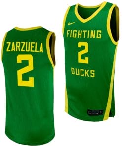 Jesse Zarzuela Jersey #2 Oregon Ducks Replica College Basketball uniform Green
