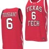 Joe Toussaint Jersey #6 Texas Tech Red Raiders Basketball uniform Red