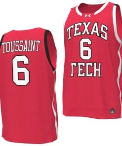 Joe Toussaint Jersey #6 Texas Tech Red Raiders Basketball uniform Red