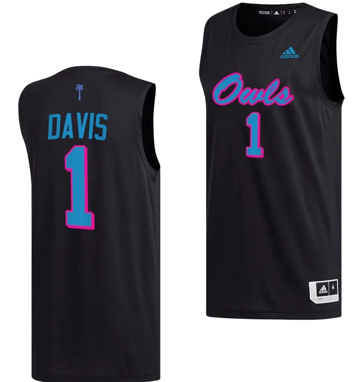 Johnell Davis Jersey #1 FAU Owls College Basketball Replica Black 1 Johnell Davis Jersey #1 FAU Owls College Basketball Replica Black