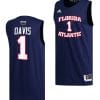 Johnell Davis Jersey #1 FAU Owls College Basketball Replica Navy 2 Johnell Davis Jersey #1 FAU Owls College Basketball Replica Navy