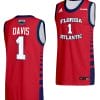 Johnell Davis Jersey #1 FAU Owls College Basketball Replica Red 2 Johnell Davis Jersey #1 FAU Owls College Basketball Replica Red