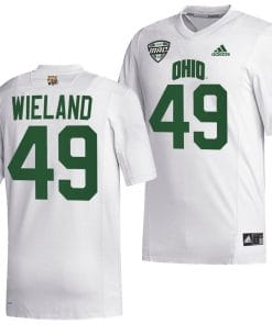 Jonah Wieland Jersey #49 Ohio Bobcats College Football Uniform White