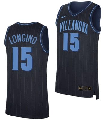 Jordan Longino Jersey #15 Villanova Wildcats Replica College Basketball 2023-24 Navy