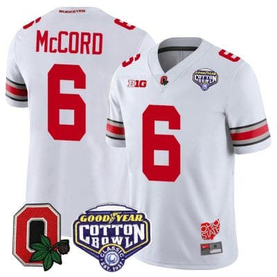 Kyle Mccord Jersey #6 Ohio State Buckeyes Good Year Cotton Bowl Patch Football White 8 Kyle Mccord Jersey #6 Ohio State Buckeyes Good Year Cotton Bowl Patch Football White