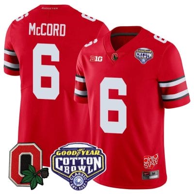 Kyle Mccord Jersey #6 Ohio State Buckeyes Good Year Cotton Bowl Patch Football Scarlet 8 Kyle Mccord Jersey #6 Ohio State Buckeyes Good Year Cotton Bowl Patch Football Scarlet