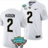 Kobe Hudson Jersey #2 UCF Knights 2023 Gasparilla Bowl Patch Football White
