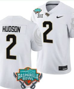Kobe Hudson Jersey #2 UCF Knights 2023 Gasparilla Bowl Patch Football White