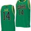 Kebba Njie Jersey #14 Notre Dame Fighting Irish Basketball uniform Green