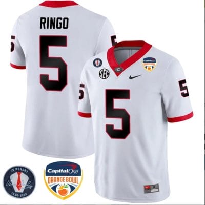 Kelee Ringo Jersey #5 Georgia Bulldogs Orange Bowl Patch Football Stitched White