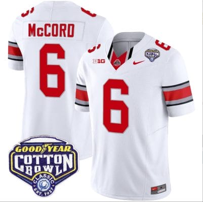 Kyle Mccord Jersey #6 Ohio State Buckeyes Cotton Bowl Patch Vapor Football White