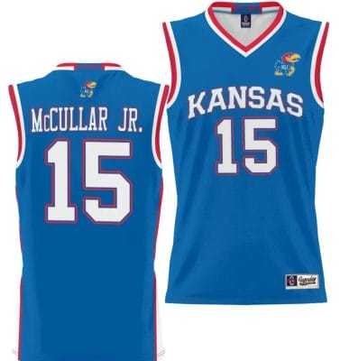 Kevin McCullar Jr Jersey #15 Kansas Jayhawks NIL College Basketball Lightweight Royal