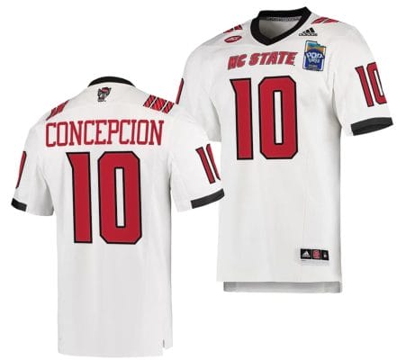 Kevin Concepcion Jersey #10 NC State Wolfpack 2023 Pop-Tarts Bowl Football White