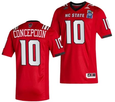 Kevin Concepcion Jersey #10 NC State Wolfpack 2023 Pop-Tarts Bowl Football Red