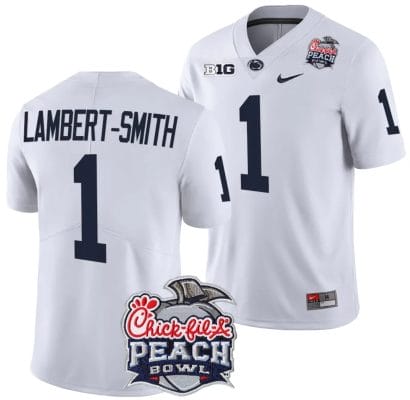 KeAndre Lambert Smith Jersey #1 Penn State Peach Bowl Patch 2024 College Football White