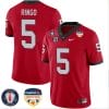 Kelee Ringo Jersey #5 Georgia Bulldogs Orange Bowl Patch Football Stitched Red