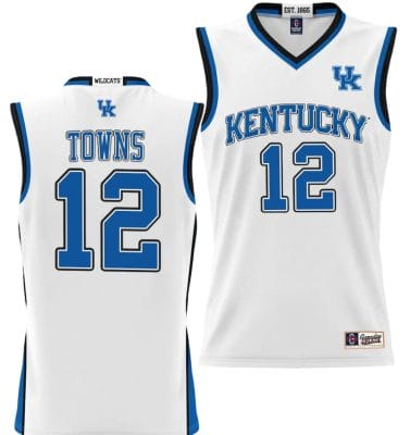 Karl Anthony Towns Jersey #12 Kentucky Wildcats NIL College Basketball Lightweight White