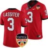 Kamari Lassiter Jersey #3 Georgia Bulldogs Orange Bowl Patch 2023 College Football Red