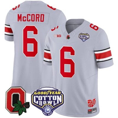 Kyle Mccord Jersey #6 Ohio State Buckeyes Good Year Cotton Bowl Patch Football Gray