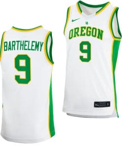 Keeshawn Barthelemy Jersey #9 Oregon Ducks 2023-24 College Basketball uniform White