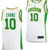 Kwame Evans Jersey #10 Oregon Ducks 2023-24 College Basketball uniform White