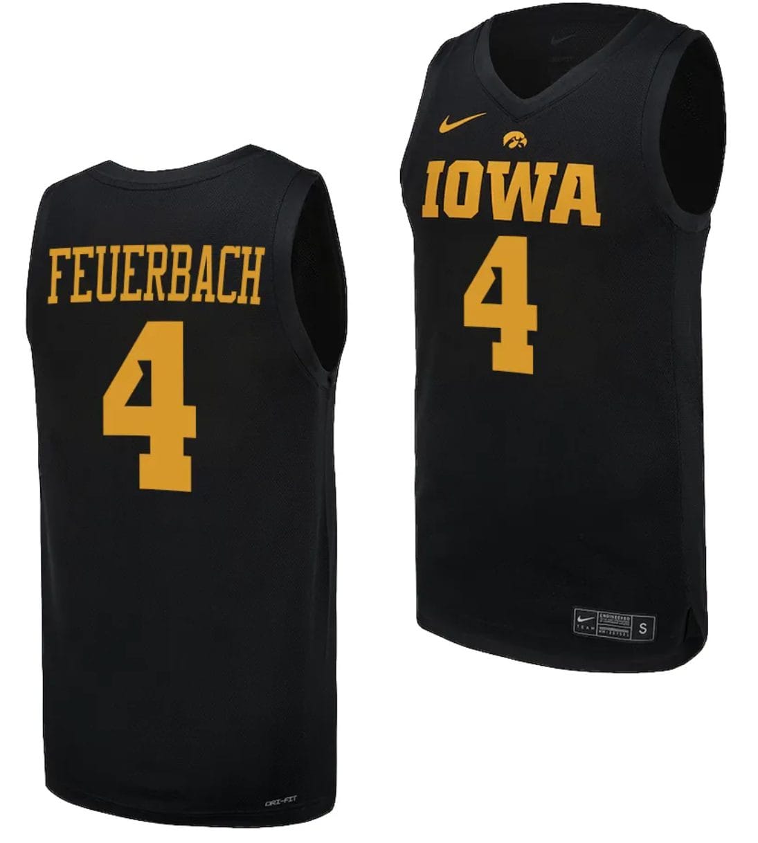 Kylie Feuerbach Jersey #4 Iowa Hawkeyes Basketball uniform 2023-24 Black 1 Kylie Feuerbach Jersey #4 Iowa Hawkeyes Basketball uniform 2023-24 Black