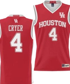 LJ Cryer Jersey #4 Houston Cougars NIL College Basketball Lightweight Red